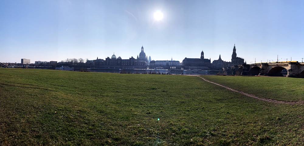 Elbufer mit Blick auf Dresden